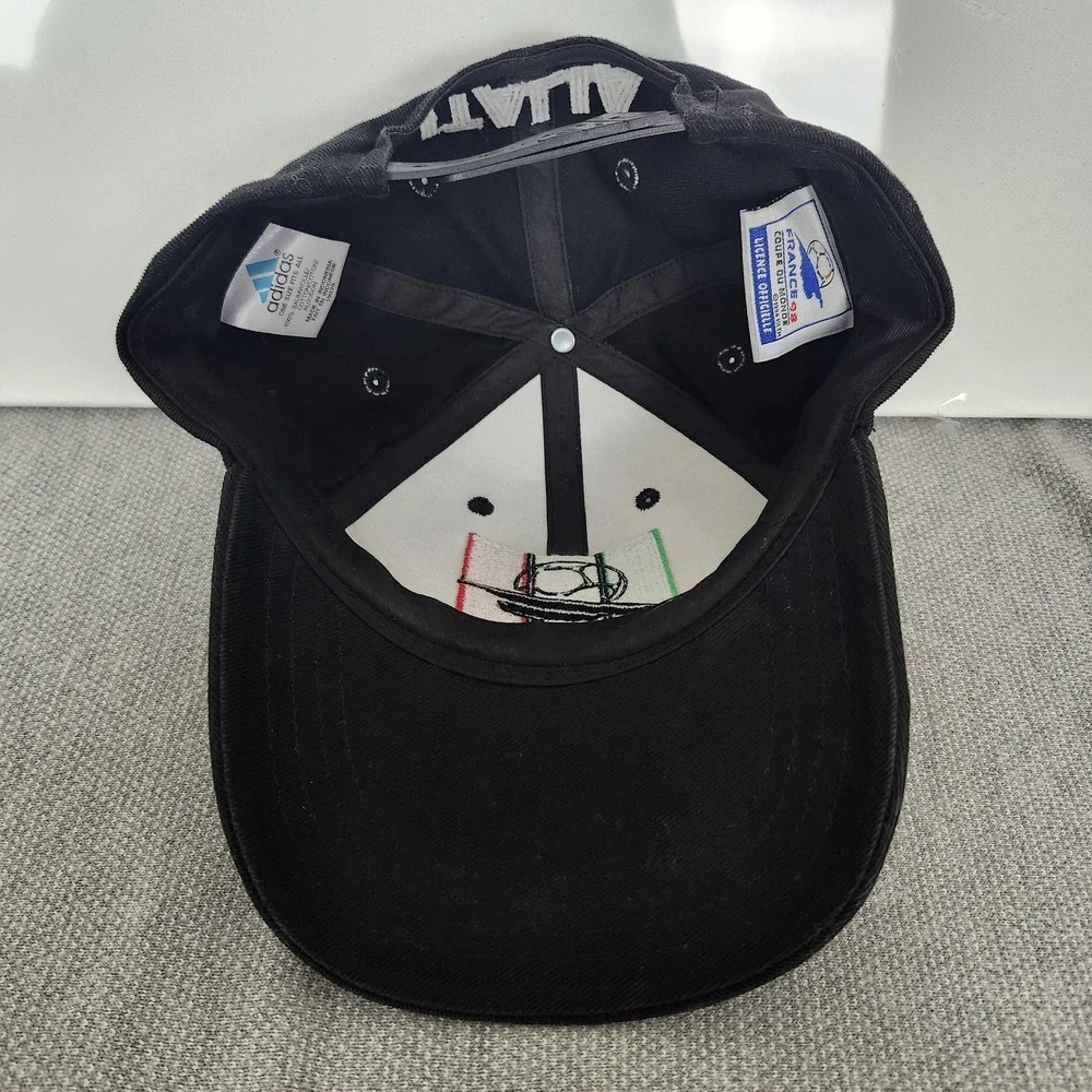 Vintage Italy Hat Cap Snap Back  One Size Black World Cup Adidas France 98